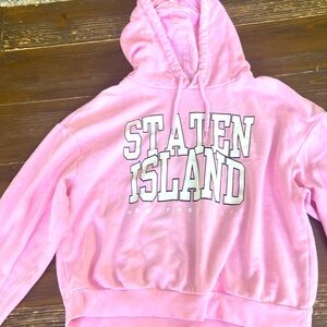 Bubble gum pink Staten Island New York city hoodie size S